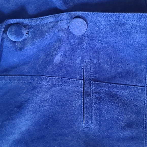Blue genuine suede leather Chico's jacket small - Picture 4 of 7